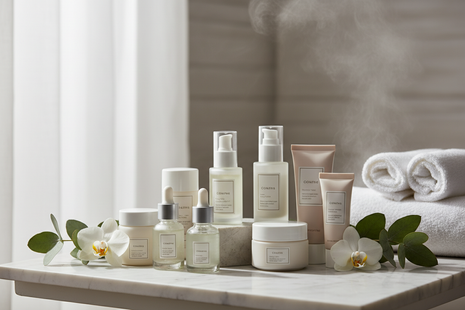 foto spa apresentaçao produtos de coleção para cuidados com a pele dia após dia