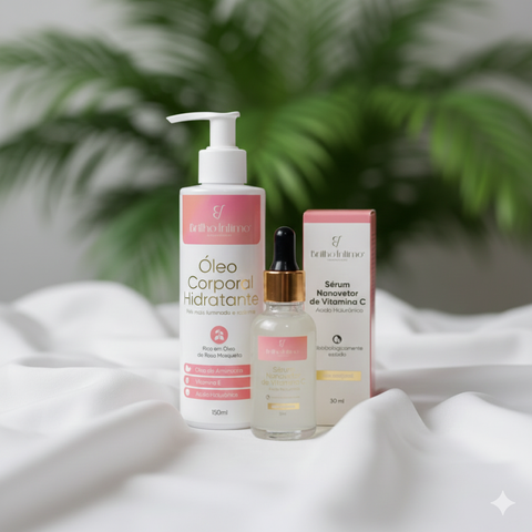 Kit Óleo Hidratante Clareador + Sérum Nanovetor de Vitaminna C